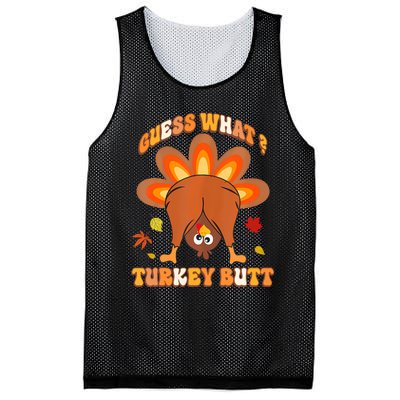 Funny Guess What Turkey Butt Thanksgiving Mesh Reversible Basketball Jersey Tank