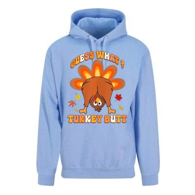 Funny Guess What Turkey Butt Thanksgiving Unisex Surf Hoodie