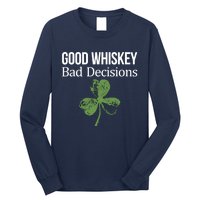 Funny Good Whiskey Bad Decisions Gift Long Sleeve Shirt