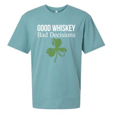 Funny Good Whiskey Bad Decisions Gift Sueded Cloud Jersey T-Shirt