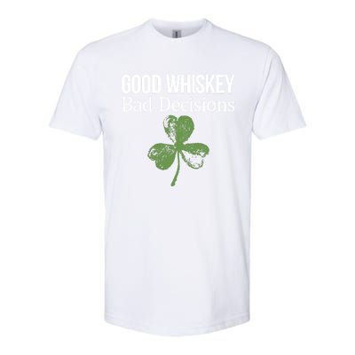 Funny Good Whiskey Bad Decisions Gift Softstyle CVC T-Shirt