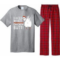 Funny Guess What Chicken Butt! White Design Pajama Set