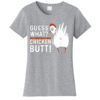 Funny Guess What Chicken Butt! White Design Women's T-Shirt