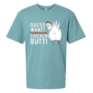 Funny Guess What Chicken Butt! White Design Sueded Cloud Jersey T-Shirt