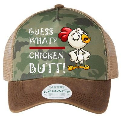 Funny Guess What Chicken Butt! Design Legacy Tie Dye Trucker Hat