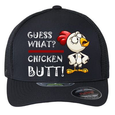 Funny Guess What Chicken Butt! Design Flexfit Unipanel Trucker Cap