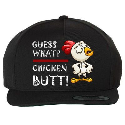 Funny Guess What Chicken Butt! Design Wool Snapback Cap