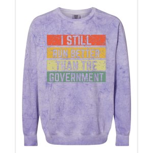 Funny Government Wheelchair Disability Handicap Amputee Gift Colorblast Crewneck Sweatshirt