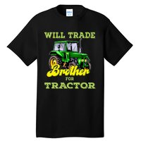 Farming Gift Will Trade Brother For Tractor Farmer Tall T-Shirt