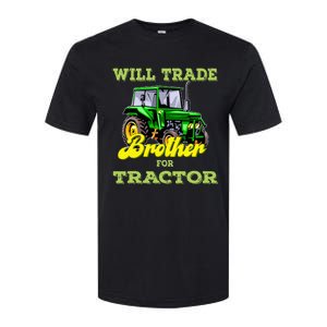 Farming Gift Will Trade Brother For Tractor Farmer Softstyle CVC T-Shirt