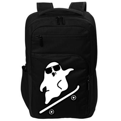 Funny Ghost With Skateboard Design Gift Impact Tech Backpack