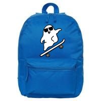 Funny Ghost With Skateboard Design Gift 16 in Basic Backpack