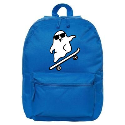 Funny Ghost With Skateboard Design Gift 16 in Basic Backpack