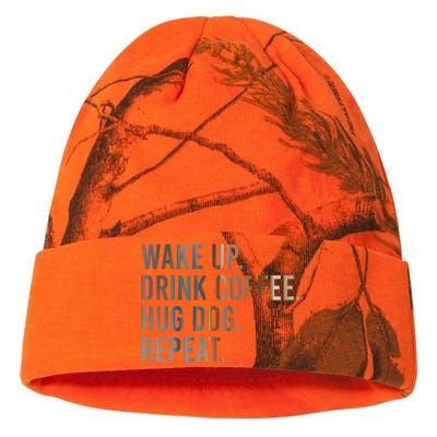 Funny Gift Wake Up Drink Coffee Hug Dog Repeat Kati Licensed 12" Camo Beanie