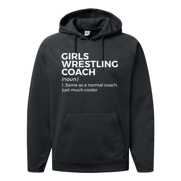 Funny Girls Wrestling Coach Definition  Performance Fleece Hoodie