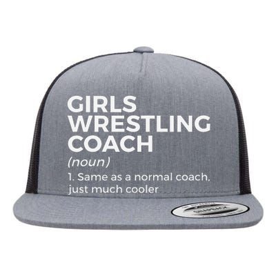 Funny Girls Wrestling Coach Definition  Flat Bill Trucker Hat