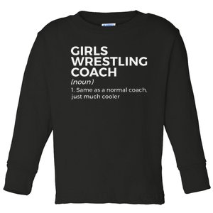 Funny Girls Wrestling Coach Definition  Toddler Long Sleeve Shirt