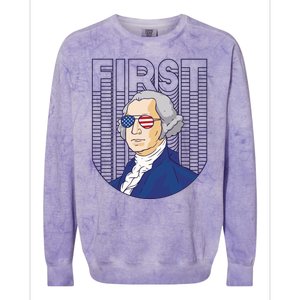 First George Washington Retro Colorblast Crewneck Sweatshirt