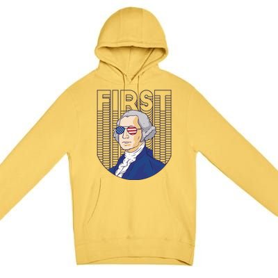 First George Washington Retro Premium Pullover Hoodie