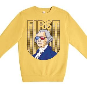 First George Washington Retro Premium Crewneck Sweatshirt