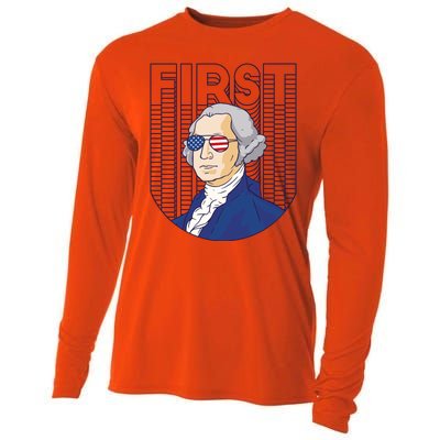 First George Washington Retro Cooling Performance Long Sleeve Crew