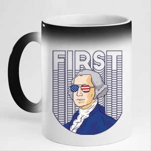 First George Washington Retro 11oz Black Color Changing Mug