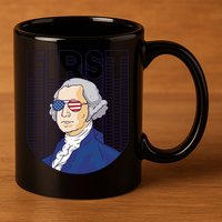 First George Washington Retro 11oz C Handle Ceramic Mug