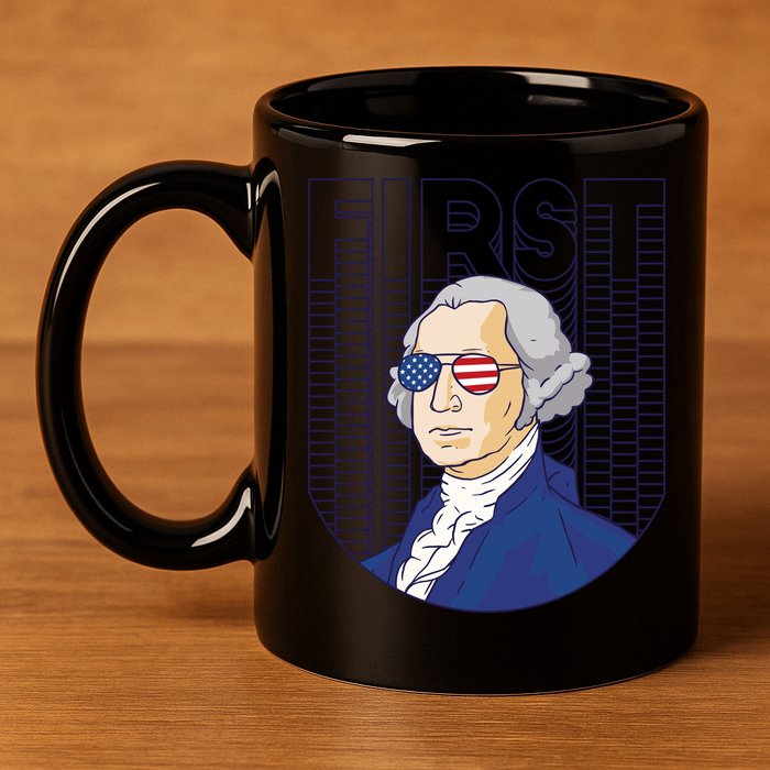 First George Washington Retro 11oz C Handle Ceramic Mug