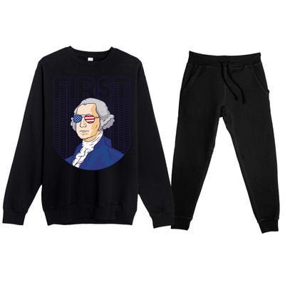 First George Washington Retro Premium Crewneck Sweatsuit Set