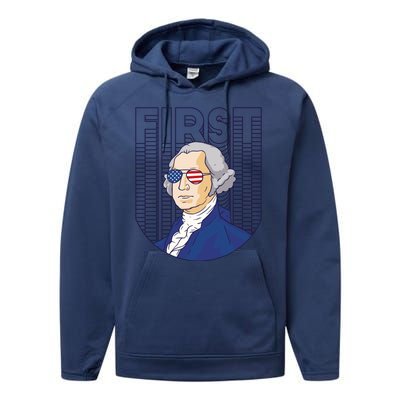 First George Washington Retro Performance Fleece Hoodie