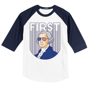 First George Washington Retro Baseball Sleeve Shirt