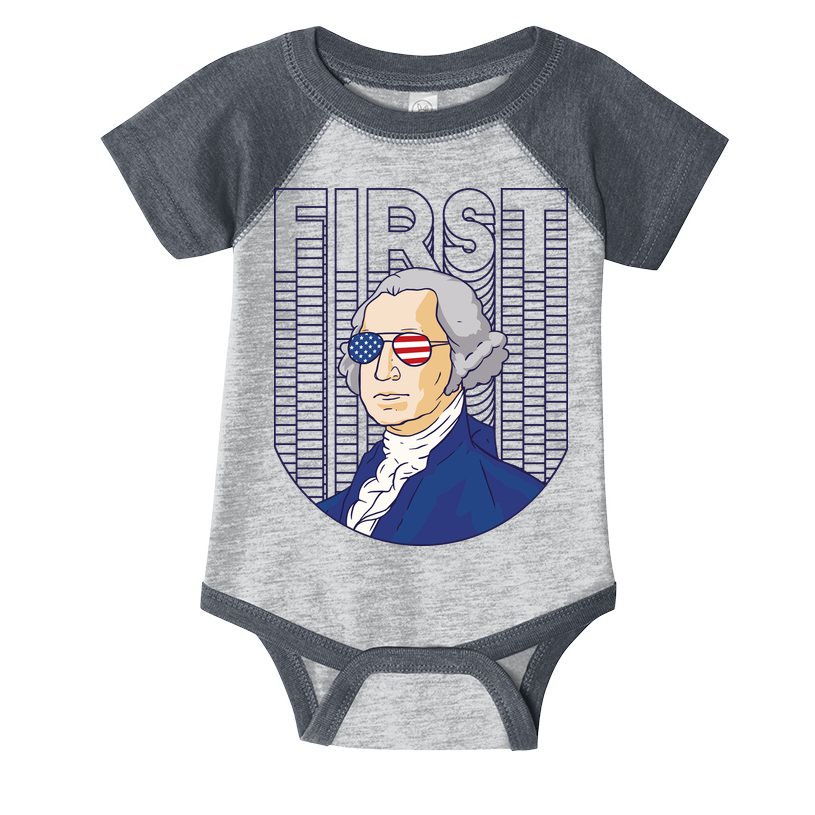 First George Washington Retro Infant Baby Jersey Bodysuit
