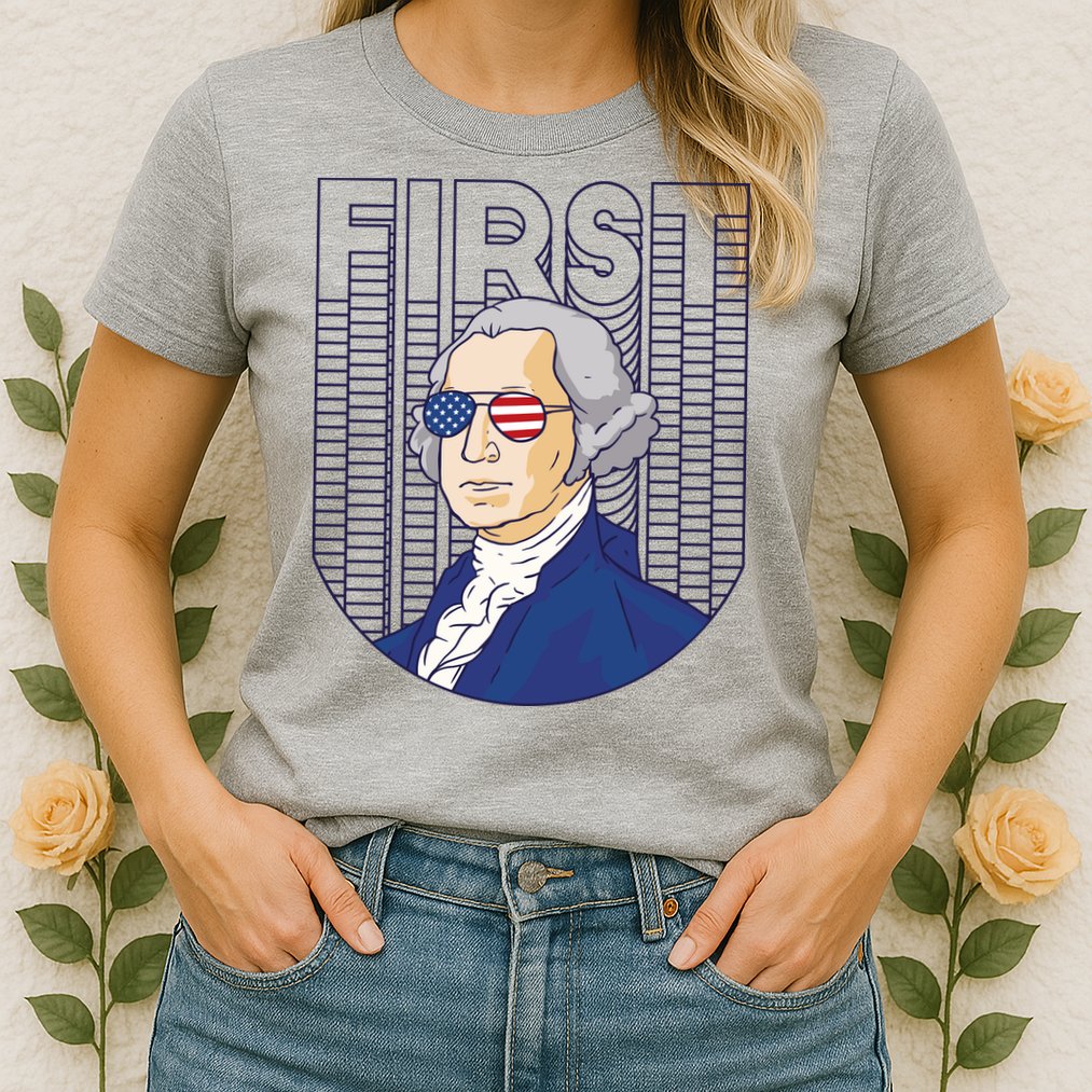 First George Washington Retro Womens T-Shirt