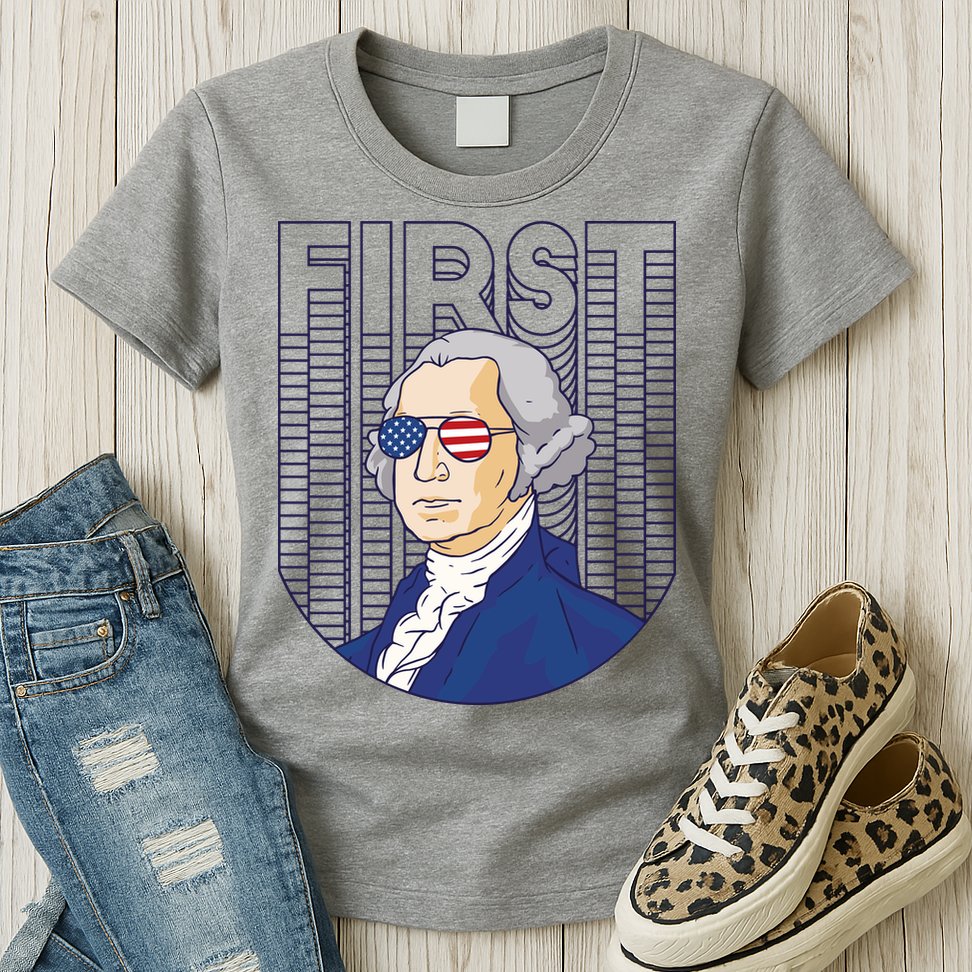 First George Washington Retro Womens T-Shirt