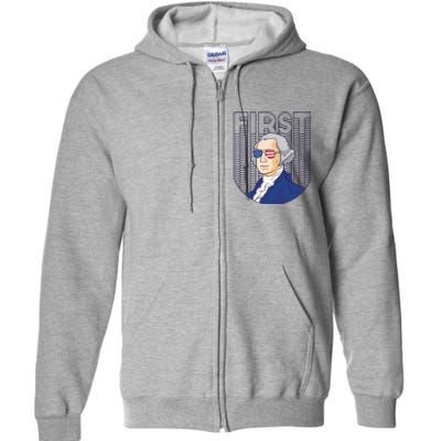 First George Washington Retro Full Zip Hoodie