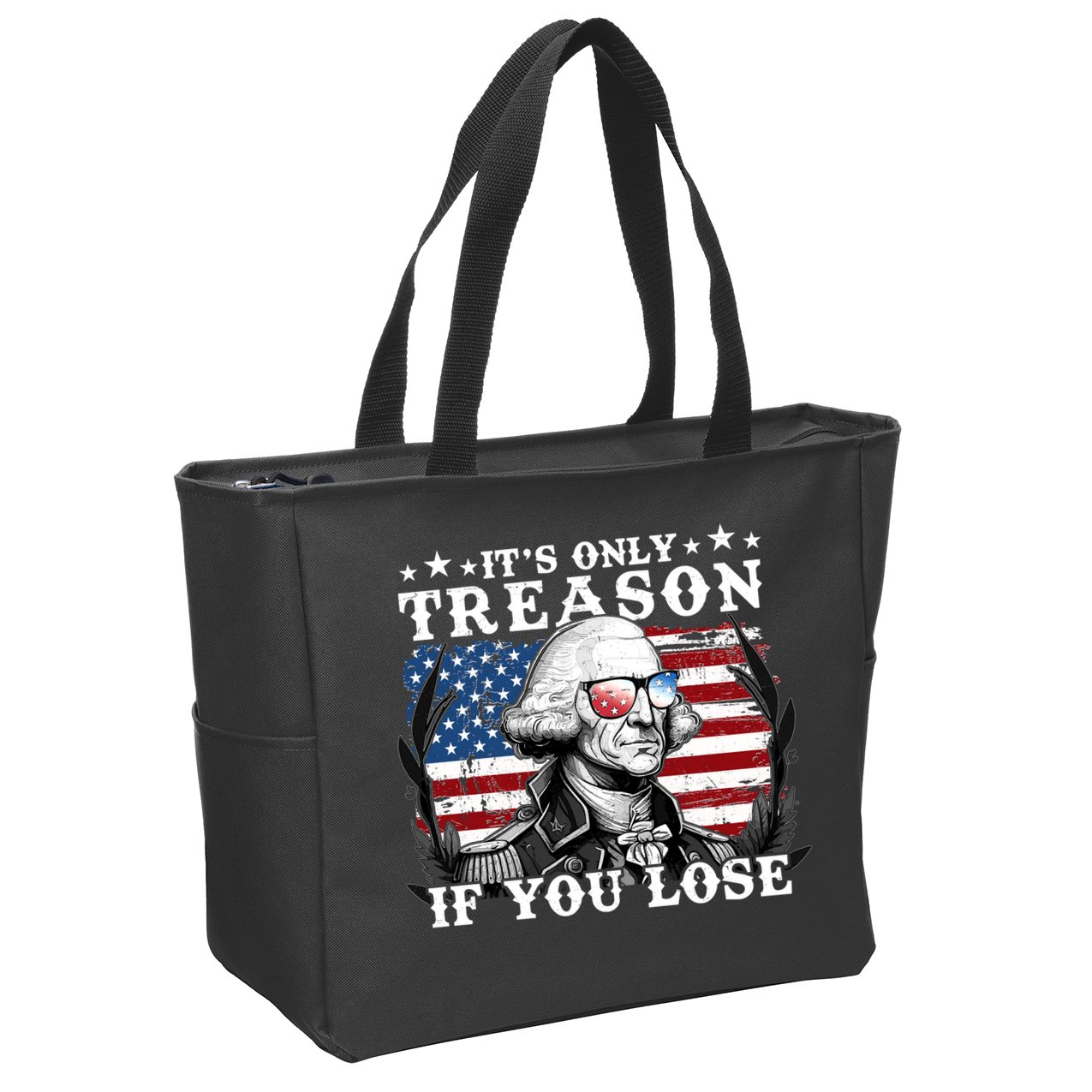 Funny George Washington Its Only Treason If You Lose Zip Tote Bag