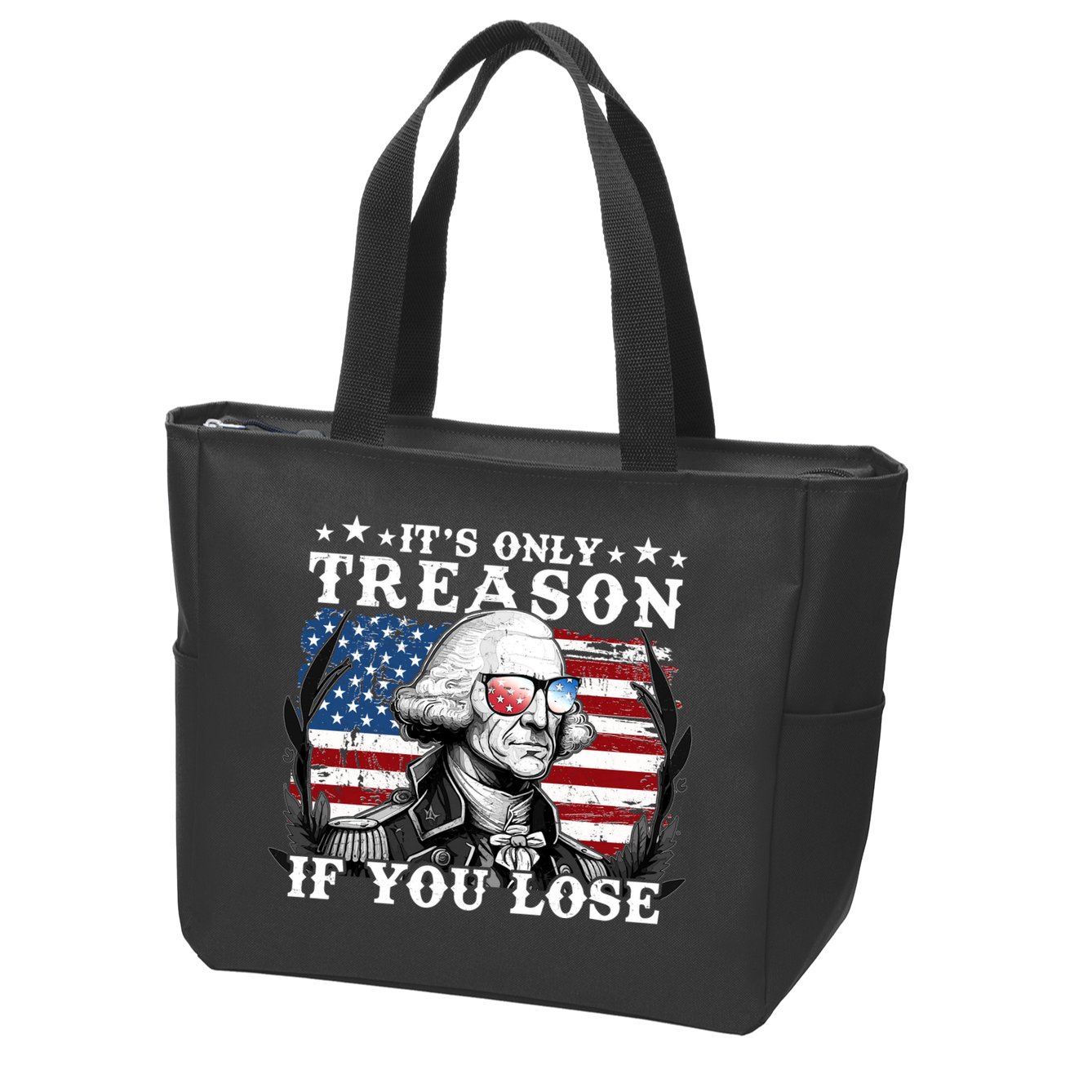Funny George Washington Its Only Treason If You Lose Zip Tote Bag