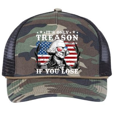 Funny George Washington Its Only Treason If You Lose Retro Rope Trucker Hat Cap