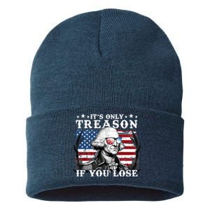 Funny George Washington Its Only Treason If You Lose Sustainable Knit Beanie