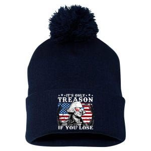 Funny George Washington Its Only Treason If You Lose Pom Pom 12in Knit Beanie