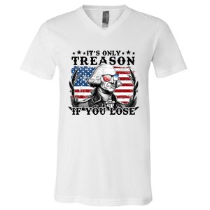 Funny George Washington Its Only Treason If You Lose V-Neck T-Shirt