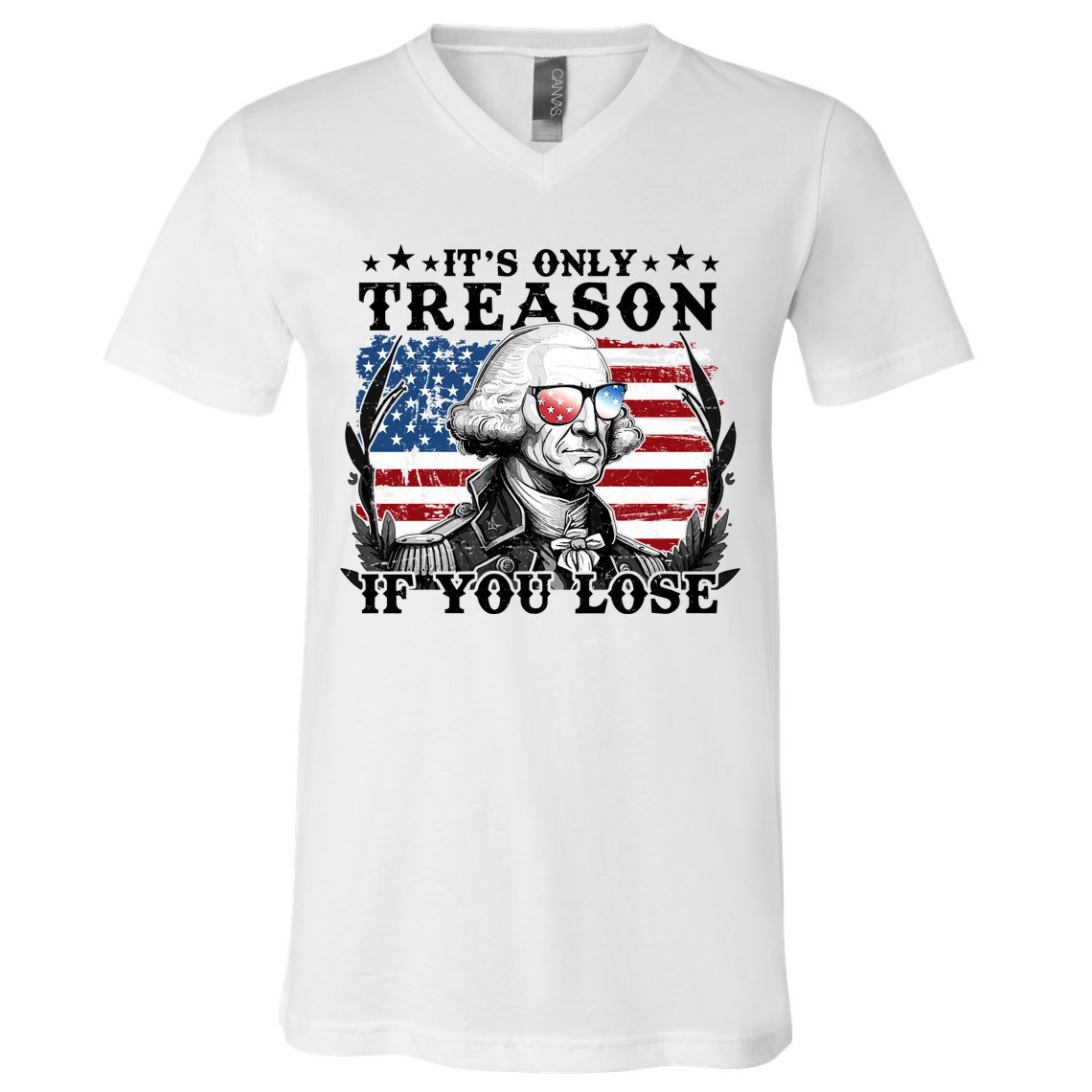 Funny George Washington Its Only Treason If You Lose V-Neck T-Shirt