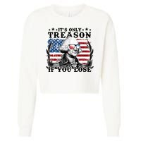 Funny George Washington Its Only Treason If You Lose Cropped Pullover Crew