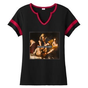 Feminism Girl Will Be Girl Judith Holofernes Funny Ladies Halftime Notch Neck Tee