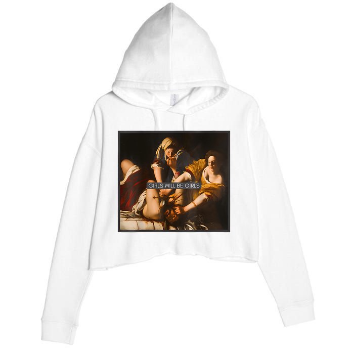 Feminism Girl Will Be Girl Judith Holofernes Funny Crop Fleece Hoodie