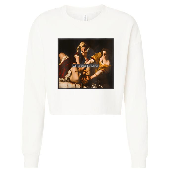 Feminism Girl Will Be Girl Judith Holofernes Funny Cropped Pullover Crew