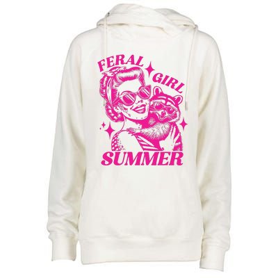 Feral Girl Women Womens Funnel Neck Pullover Hood