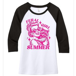 Feral Girl Women Women's Tri-Blend 3/4-Sleeve Raglan Shirt