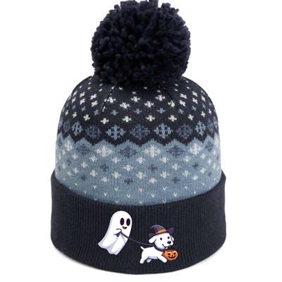 Funny Ghost Walking Dog Ghost Dog Halloween Night The Baniff Cuffed Pom Beanie