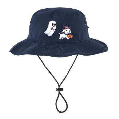 Funny Ghost Walking Dog Ghost Dog Halloween Night Bucket Hat
